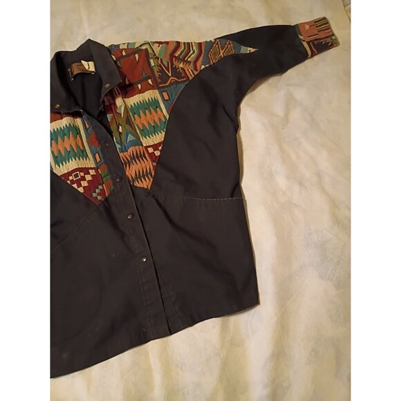 Vintage David James Lined Aztec Canvas Jacket Size Medium - Picture 2 of 11